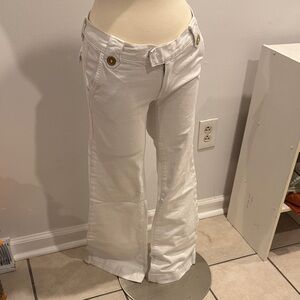 Y2K Anlo White Low Rise Bootcut White Jeans